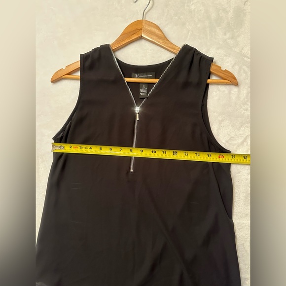 INC from Macys women’s medium black sleeveless blouse. Silver zipper - Picture 5 of 6